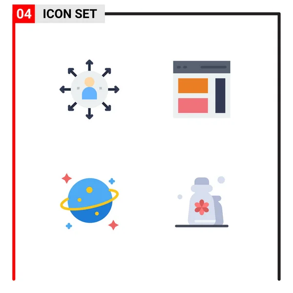 Universal Flat Icon Signos Símbolos Habilidades Usuario Trabajo Interfaz Saturación — Vector de stock