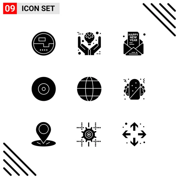 Creative Icons Modern Signs Symbols Disc Blu Product Party Mail — Stock Vector