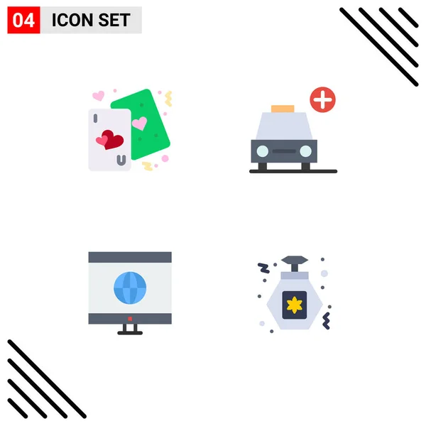 Icono Universal Símbolos Grupo Iconos Planos Modernos Tarjetas Ordenador Vida — Vector de stock