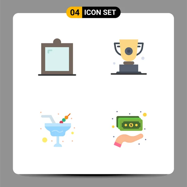 Modern Set Flat Icons Pictograph Decor Champaign Window Award Wine — Archivo Imágenes Vectoriales