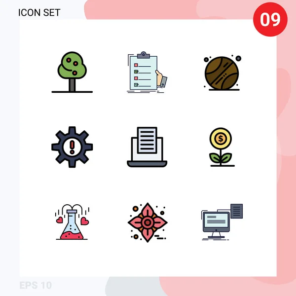 Set Modern Icons Symbols Signs Mail Risk Ball Resources Human — Stock Vector