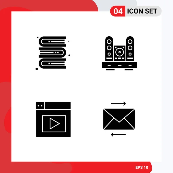 Ensemble Icônes Modernes Interface Utilisateur Symboles Signes Pour Les Livres — Image vectorielle