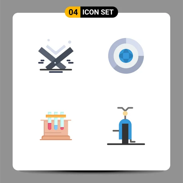 Modern Set Flat Icons Symbols Quran Lab Islam Coin Chemistry — Stock Vector