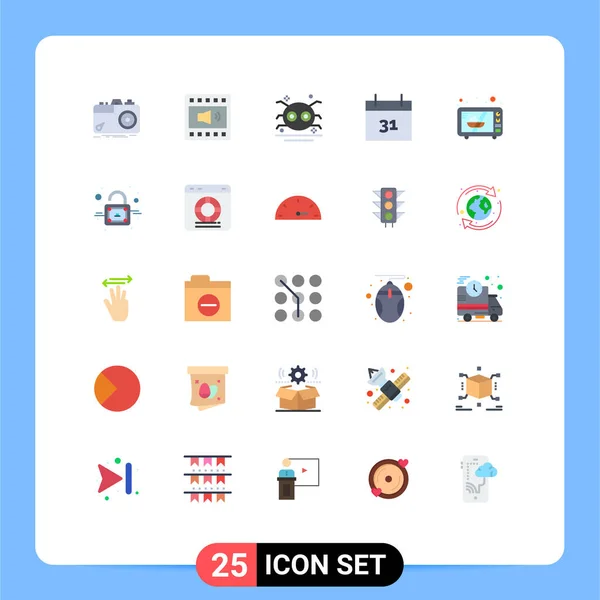 User Interface Flat Color Pack Modern Signs Symbols Event Calendar — Stockový vektor
