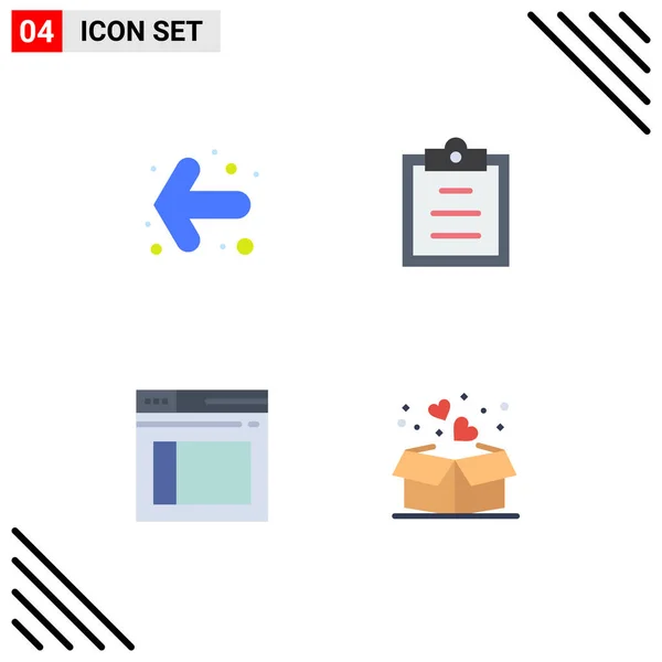 Flat Icon Concept Websites Mobile Apps Arrow Website Clipboard Page — Stock Vector