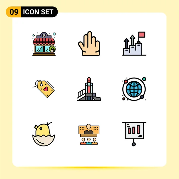 Set Modern Icons Sysymbols Signs Games Offer Growth Discount Sale — Vector de stock