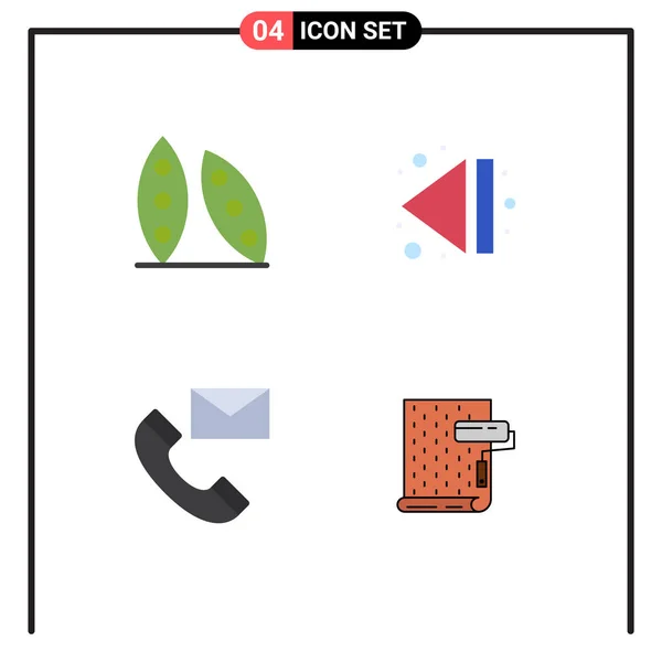 Universal Flat Icons Set Web Mobile Applications Φασόλι Επαφή Υγεία — Διανυσματικό Αρχείο