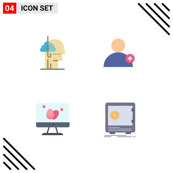 Thematic Vector Flat Icons Editable Sysymbols Borrowing Ideas Screen Habit — Vector de stock