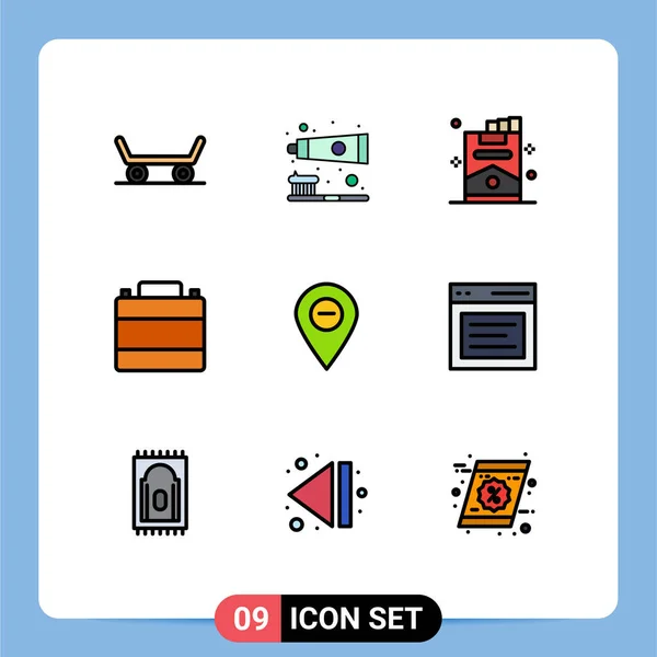 Interface Utilisateur Filledline Flat Color Pack Signes Symboles Modernes Carte — Image vectorielle