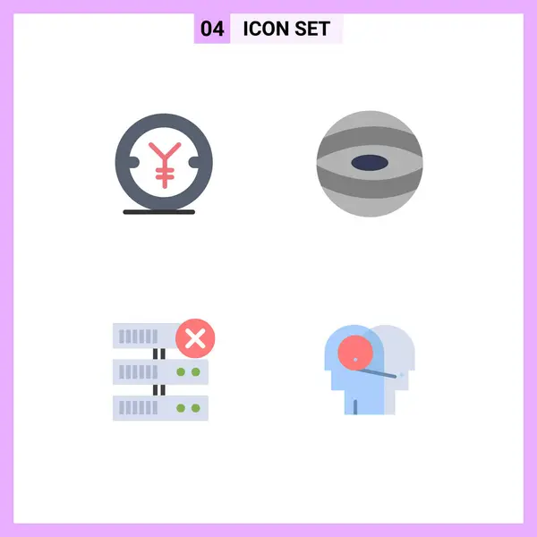 Editable Vector Line Pack Simple Flat Icons Coin Server Money — Archivo Imágenes Vectoriales
