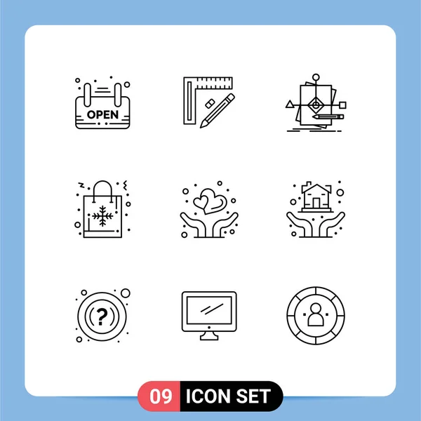 Modern Készlet Vázlatok Pictograph Kézitáska Karácsonyi Táska Design Karácsony Minta — Stock Vector