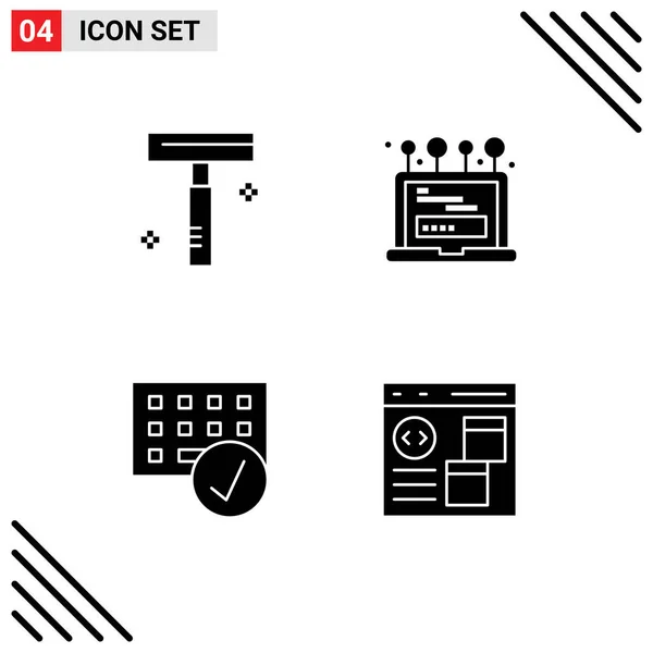 Set Icone Dell Interfaccia Utente Moderna Segni Bellezza Connessi Salone — Vettoriale Stock
