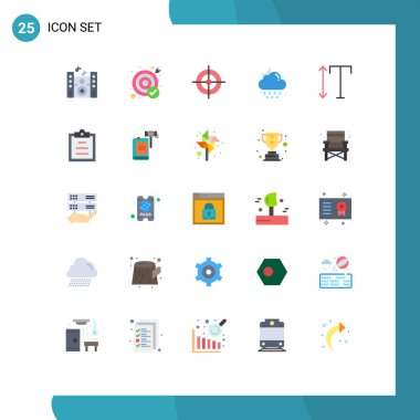 Dikey, yazı tipi, arayüz, ay, yağmurlu vektör tasarım elementleri için 25 Satır İşareti ve Sembolü Stok Vektörü Simgesi Paketi