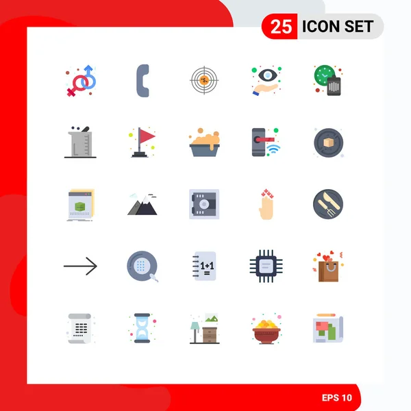 Universal Icon Symbols Group Modern Flat Colors Hand Eye Aim — Stockový vektor