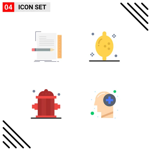 Modern Set Flat Icons Symbols Code Clipart Programming Fruit Outfit — Stock Vector