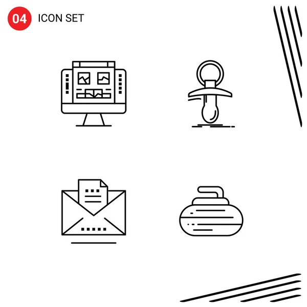 Stock Vector Icon Pack Líneas Signos Símbolos Para Galería Copia — Vector de stock