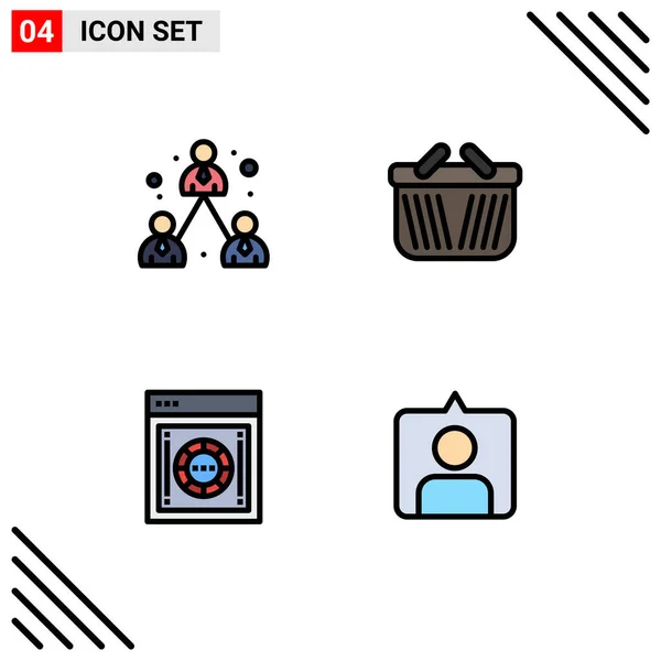 Universal Icon Symbols Group Modern Filledline Flat Colors Business Internet — Vetor de Stock