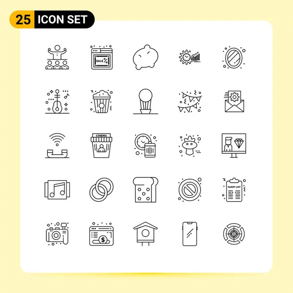 Universal Icon Symbols Group Modern Lines Zeitplan Graphen Online Analytik — Stockvektor