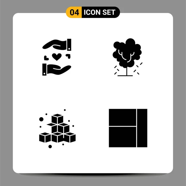Icône Vectorielle Stock Pack Signes Symboles Ligne Pour Amour Cubes — Image vectorielle