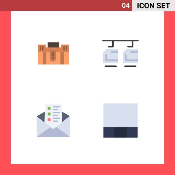Set Vector Flat Icons Grid Briefcase Transportation Holding Travel Business — Stock Vector