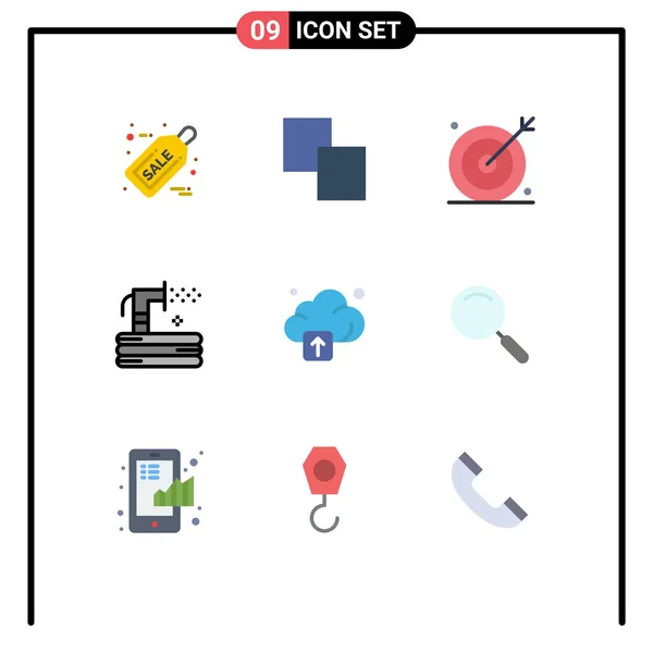 Universal Icon Symbols Group Modern Flat Colors Cloud Summer Media — Stockový vektor