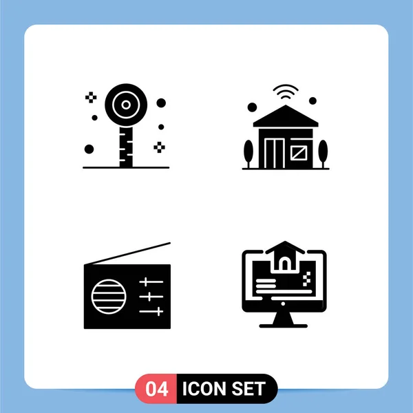 Creative Icons Modern Signs Symbols Fun Media Summer Internet Things — Stock Vector