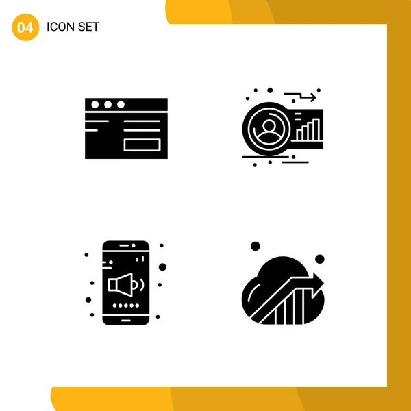 Stock Vector Icon Pack Mit Linienzeichen Und Symbolen Für Web — Stockvektor