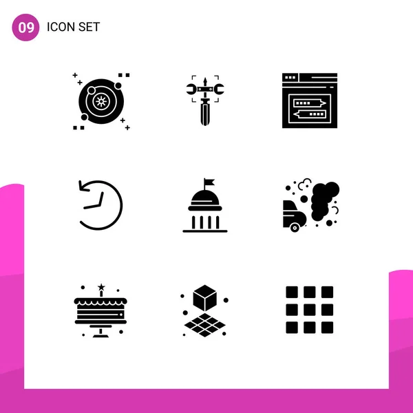 Set Modern Icons Symbols Signs Politics Campaign Page Refresh Twitter — Stock Vector