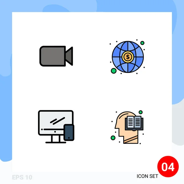 Stock Vector Icon Pack Sinais Linha Símbolos Para Câmera Dispositivo —  Vetores de Stock