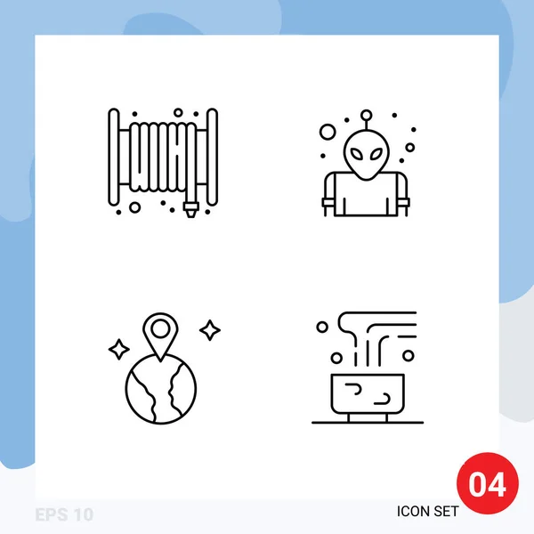 Set Van Moderne Pictogrammen Symbolen Tekenen Voor Alarm Locatie Slang — Stockvector