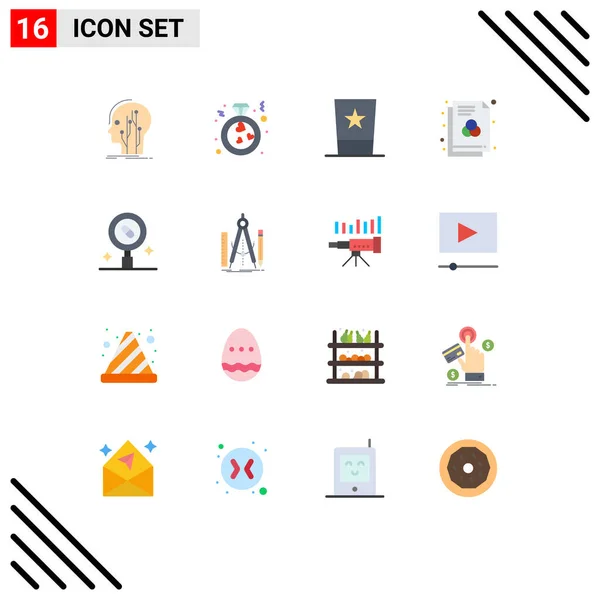 Stock Vector Icon Pack Mit Linienzeichen Und Symbolen Für Farbe — Stockvektor