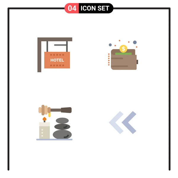 Universal Flat Icons Set Web Mobile Applications Board Relaxar Hotel — Vetor de Stock