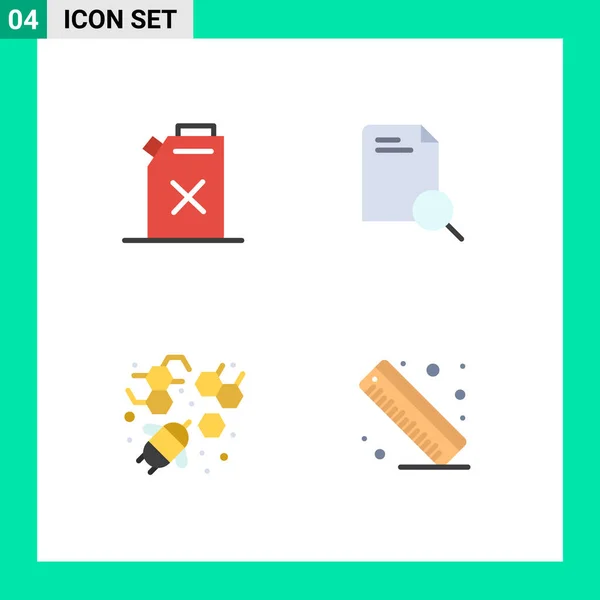 User Interface Pack Basic Flat Icons Benzín Zemědělství Vyhledávání Dokument — Stockový vektor