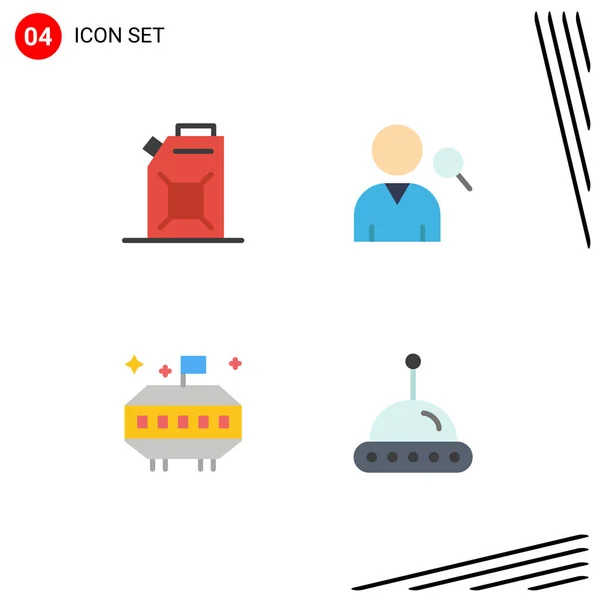 Universal Flat Icons Set Web Mobile Applications Engine Science Employee — Stock Vector