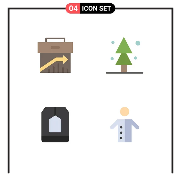 Κινητό Interface Flat Icon Σύνολο Εικονογράμματα Βέλους Τσάντα Διαχείριση Φύση — Διανυσματικό Αρχείο
