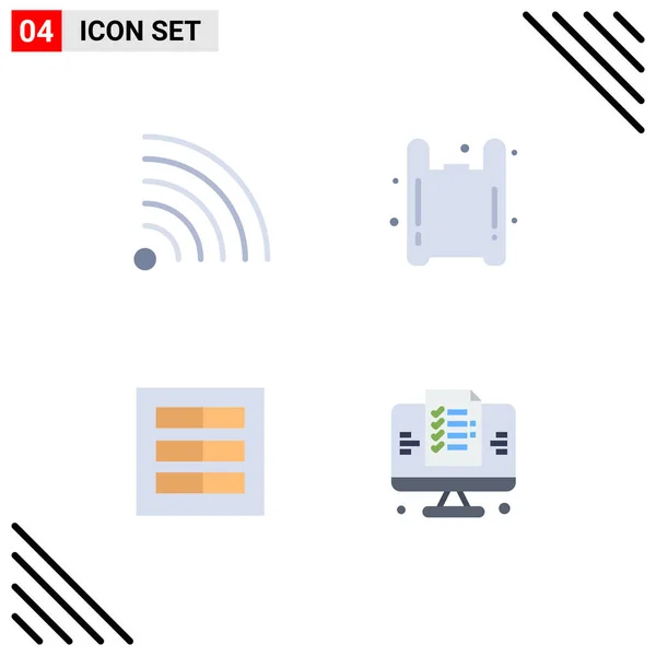 Set Vector Flat Icons Grid Feed Layout Bag Pollution Editable — Stock Vector