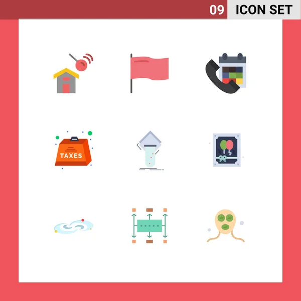 Pictogram Set Simple Flat Colors Chemistry Payable Calyable Heavy Charge — 스톡 벡터