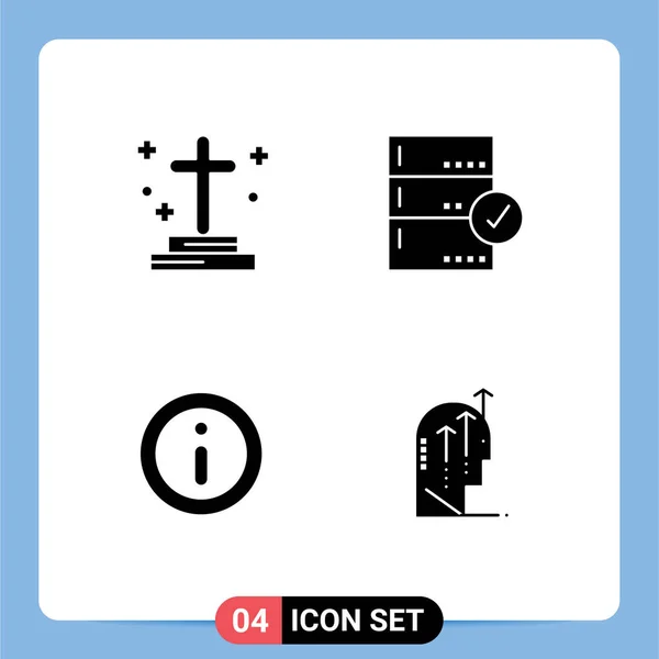 Thematische Vektor Solid Glyphen Und Editierbare Symbole Von Toten Daten — Stockvektor