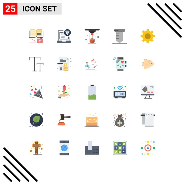Vector Stock Icon Pack Líneas Señales Símbolos Para Engranajes Herramientas — Archivo Imágenes Vectoriales