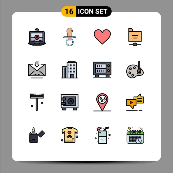 Set Dari Ikon Modern Simbol Tanda Tanda Untuk Huruf Unduh - Stok Vektor