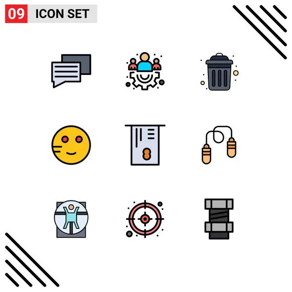 Conjunto Iconos Interfaz Usuario Moderna Símbolos Signos Para Ejercicio Tarjeta — Vector de stock