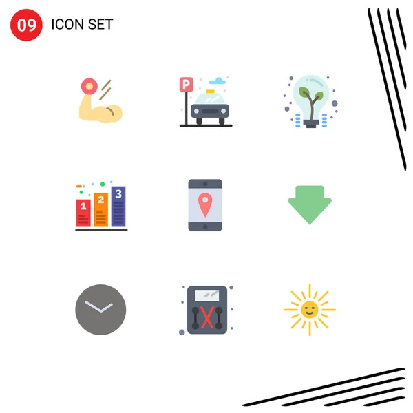 Packung Mit Kreativen Flachfarben Von Phasen Diagrammen Parkplätzen Diagrammen Tipps — Stockvektor