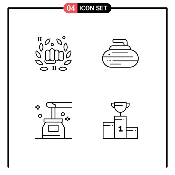 Pictogram Boxing Beauty Hand Curling Oil Editable Vector Design Elements — 스톡 벡터