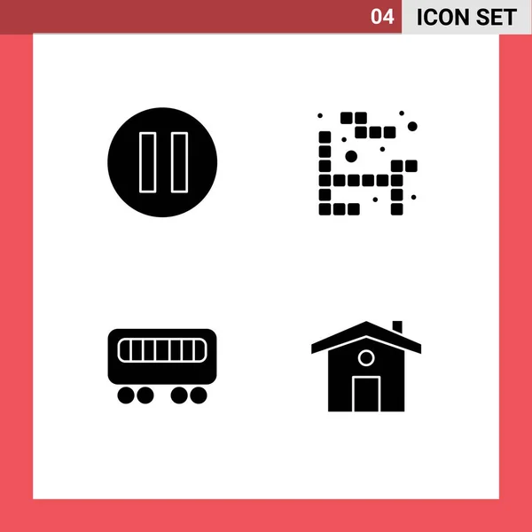 Creative Icons Modern Signs Sysymbols Multimedia House Game Rail Layer — Archivo Imágenes Vectoriales