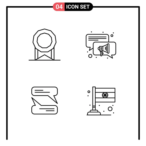 Set Von Modernen Symbolen Zeichen Für Bonus Land Konversation Chat — Stockvektor