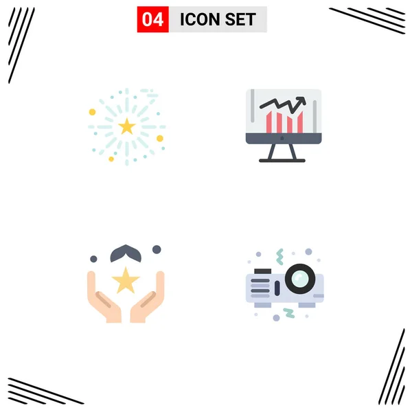 Universal Flat Icons Set Für Web Und Mobile Anwendungen Feiern — Stockvektor