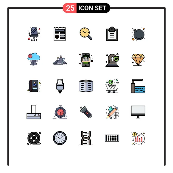 Creative Icons Modern Signs Sysymbols Virus Bomb Search All Checklist — Vector de stock