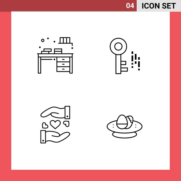 Conjunto Moderno Colores Peso Línea Filleado Símbolos Como Mesa Compartir — Archivo Imágenes Vectoriales