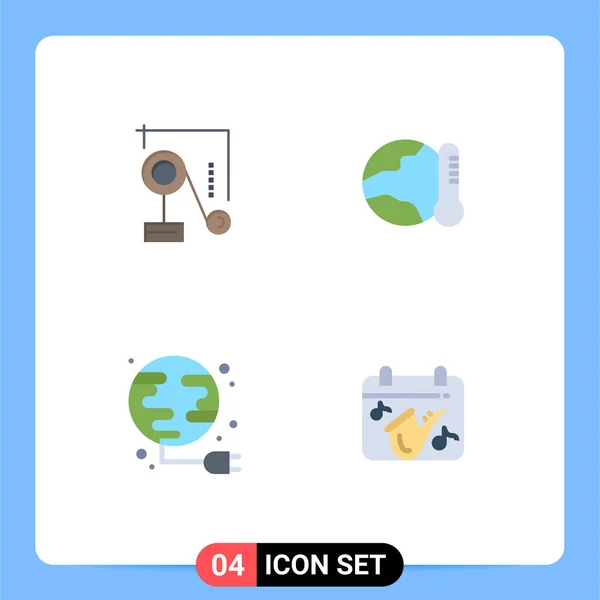 Flat Icon Pack Universal Symbols Expariment Energy Exparimant Physics Global — 스톡 벡터