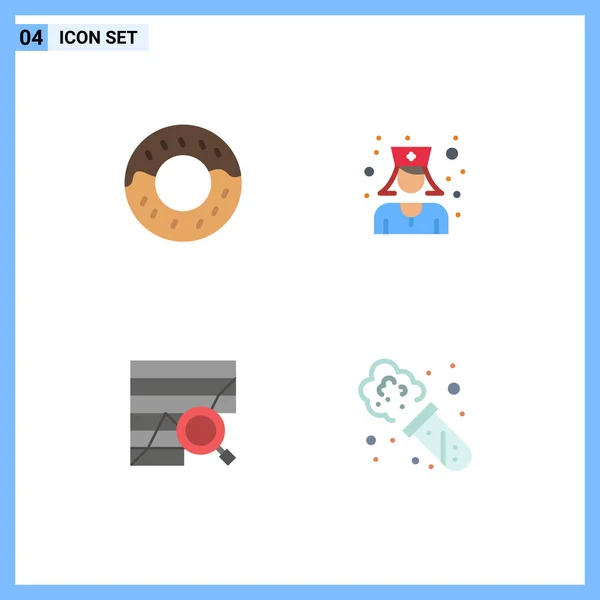Set Modern Icons Sysymbols Signs Donut Data Nurse Analytic Chemical — Vector de stock